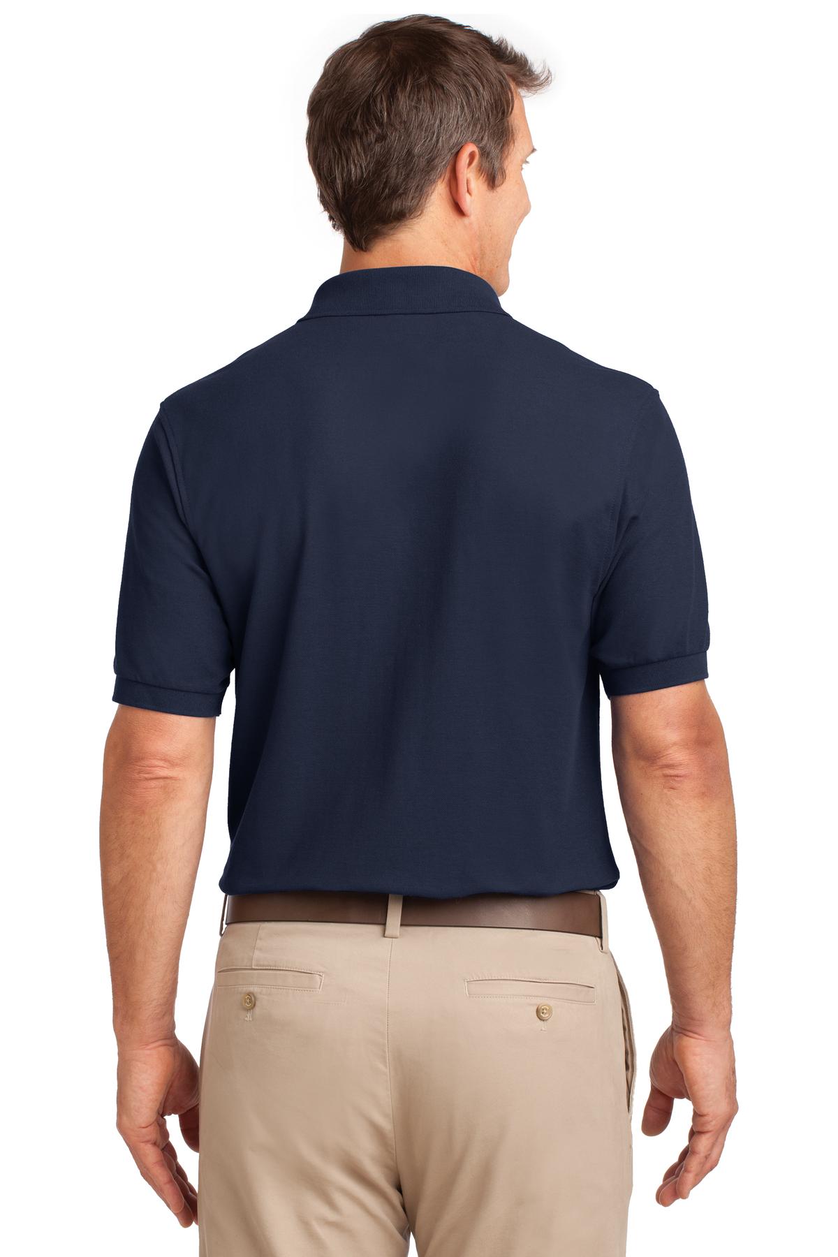Navy Port Authority Tall Silk Touch Polo with Pocket. TLK500P plain