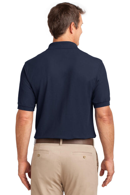 Navy Port Authority Tall Silk Touch Polo with Pocket. TLK500P plain