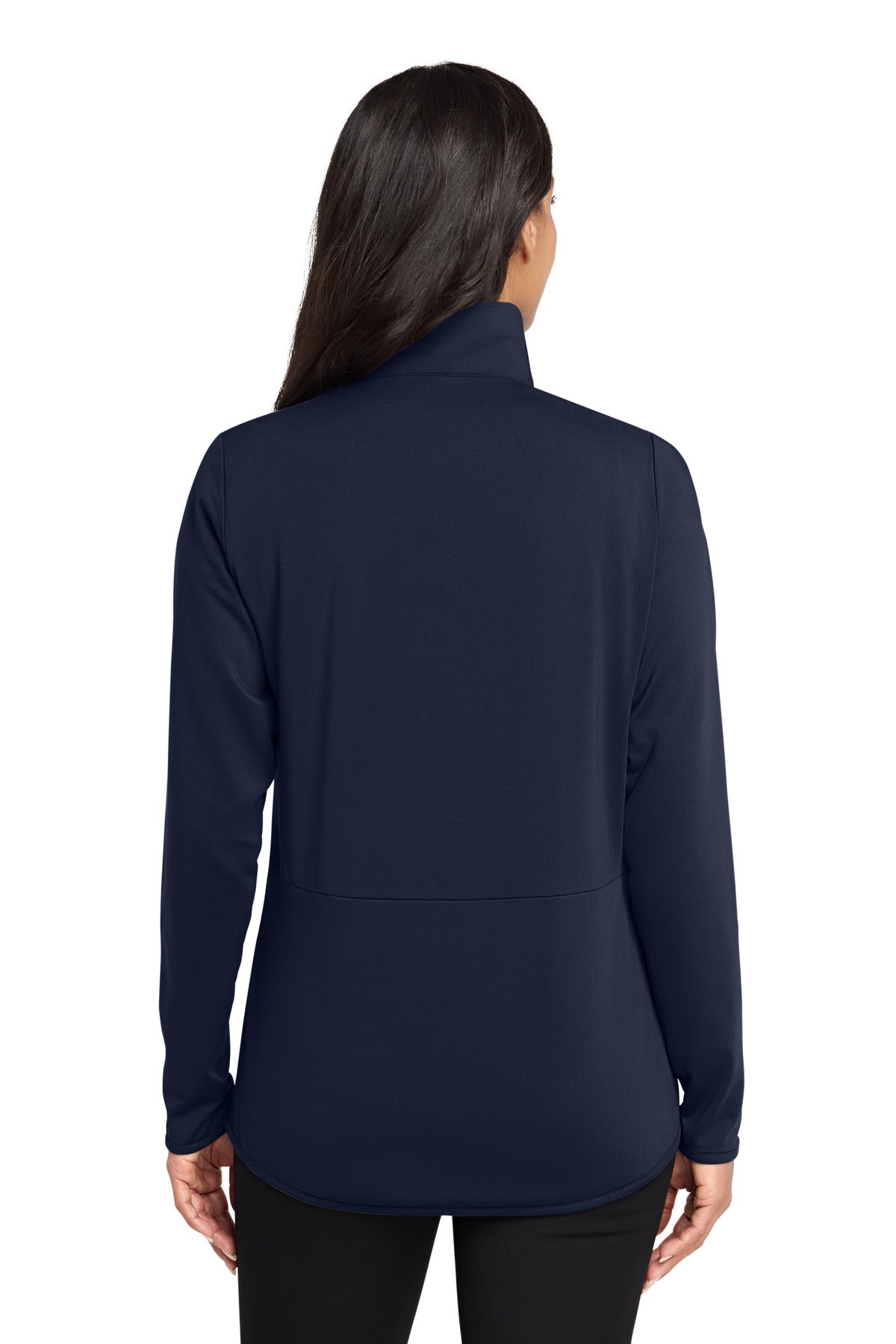 Navy Port Authority Women's Accord Stretch Fleece Full-Zip LK595 plain