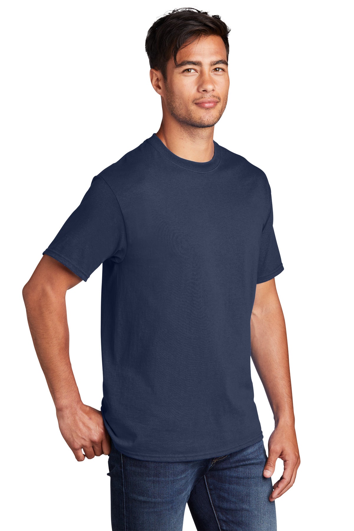 Navy Port & Co Core Cotton DTG Tee PC54DTG plain