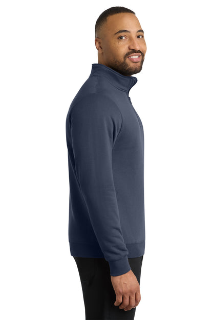 Navy Port & Co Core Fleece 1/4-Zip Pullover Sweatshirt PC78Q