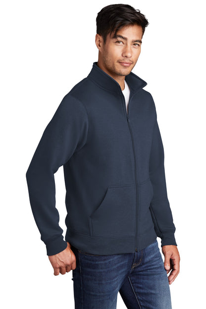 Navy Port & Co Core Fleece Cadet Full-Zip Sweatshirt PC78FZ plain