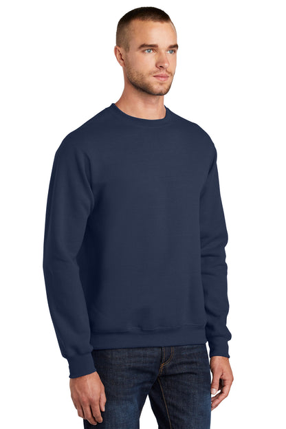 Navy Port & Co Essential Fleece Crewneck Sweatshirt. PC90 plain