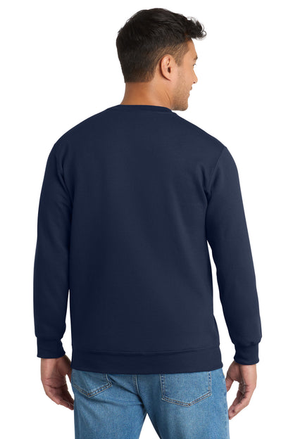 Navy Port & Co Essential Fleece Crewneck Sweatshirt. PC90 plain