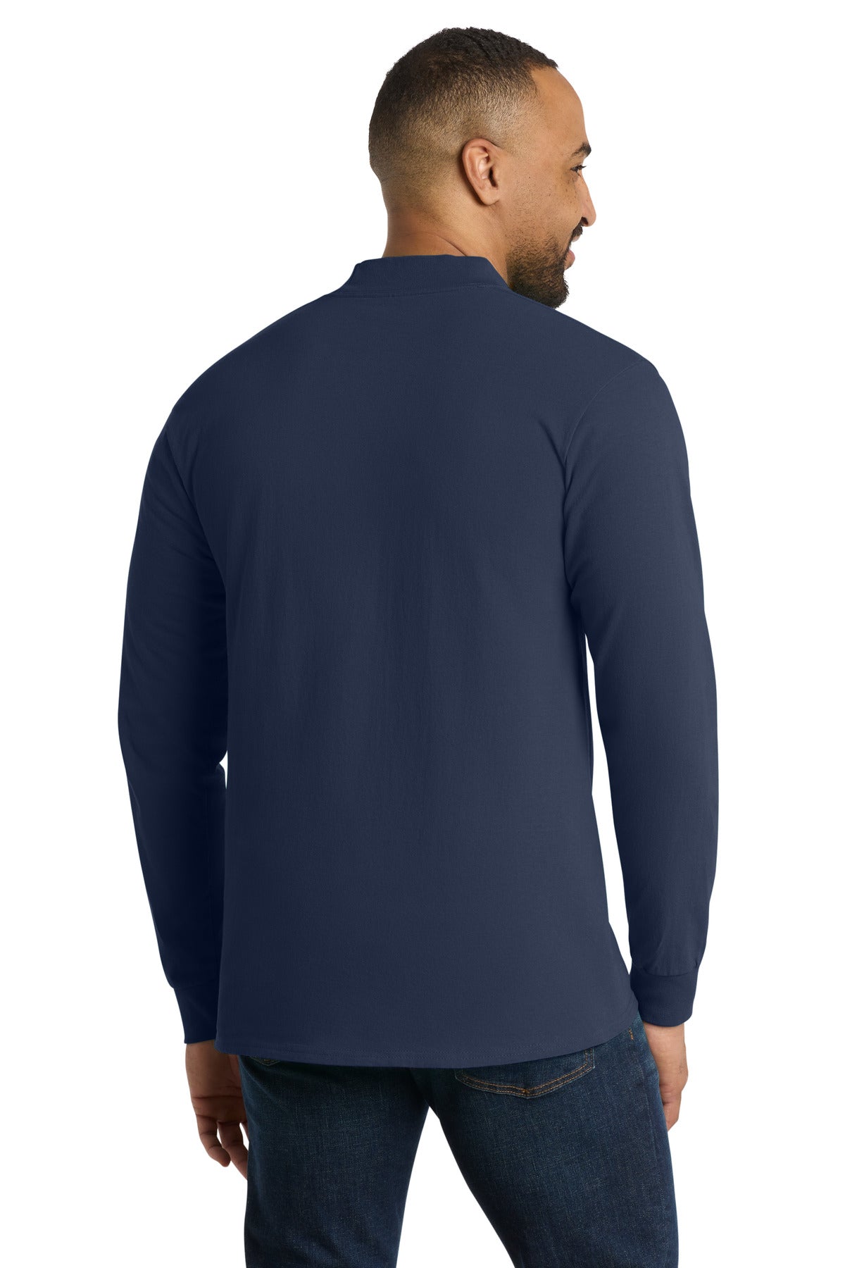Navy Port & Co Essential Mock Turtleneck. PC61M plain