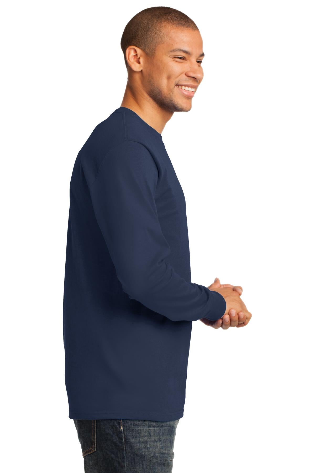 Navy Port & Co Long Sleeve Essential Tee. PC61LS plain