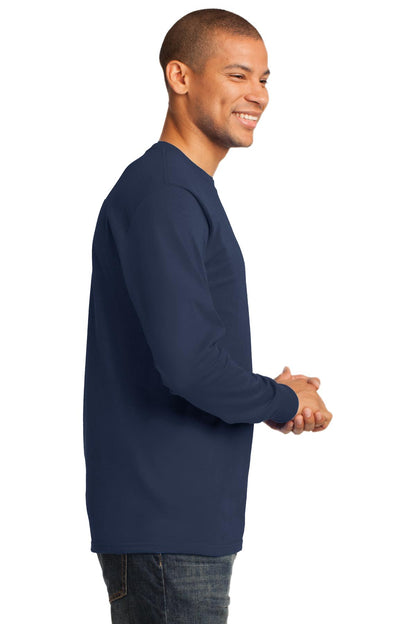 Navy Port & Co Long Sleeve Essential Tee. PC61LS plain