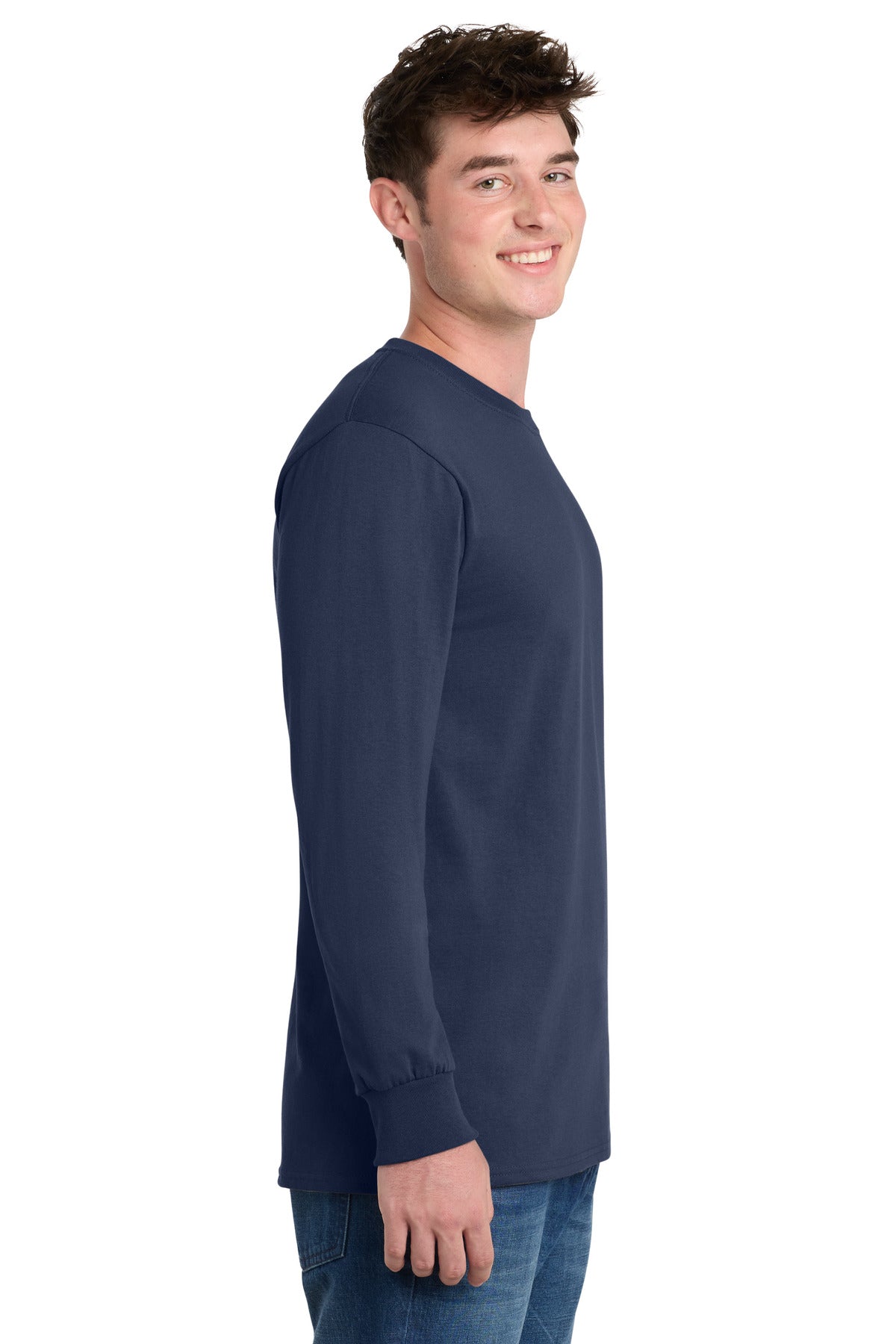 Navy Port & Co Long Sleeve Essential Tee. PC61LS plain