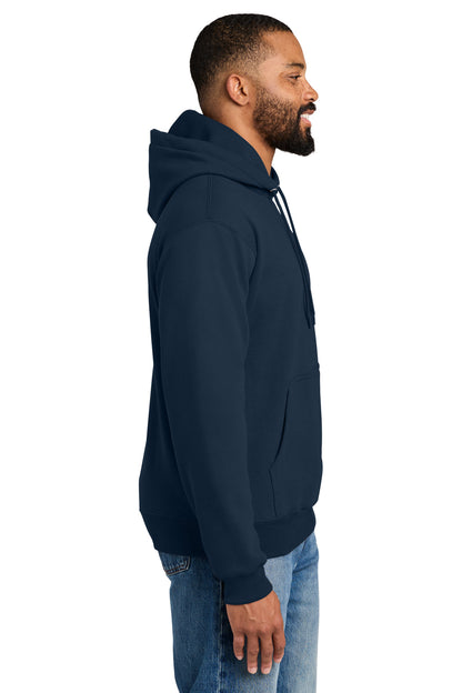 Navy Port & Co Tall Essential Fleece Pullover Hooded Sweatshirt. PC90HT plain