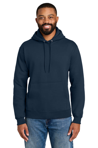 Navy Port & Co Tall Essential Fleece Pullover Hooded Sweatshirt. PC90HT plain