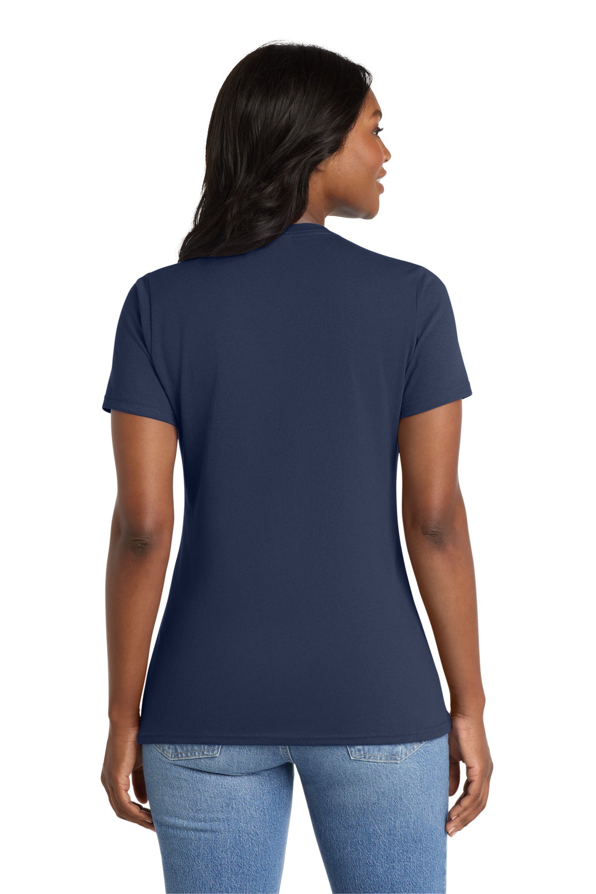 Navy Port & Co Women's Core Blend Tee. LPC55 plain