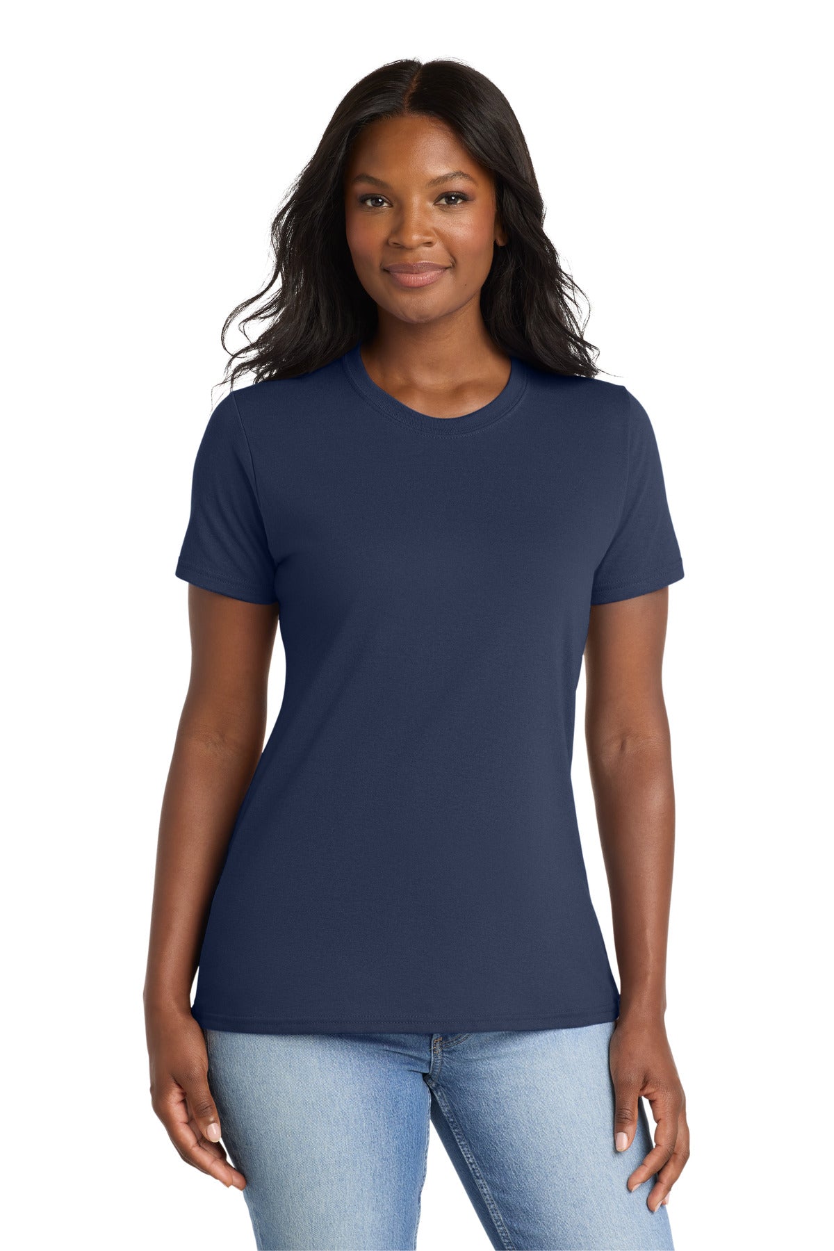 Navy Port & Co Women's Core Blend Tee. LPC55 plain