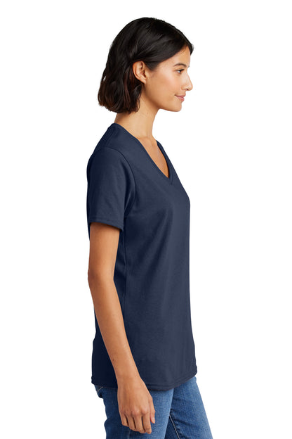 Navy Port & Co Women's Core Cotton V-Neck Tee. LPC54V plain