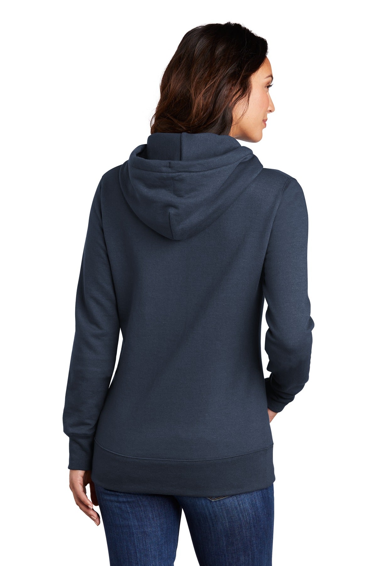 Navy Port & Co Women's Core Fleece Pullover Hooded Sweatshirt LPC78H plain