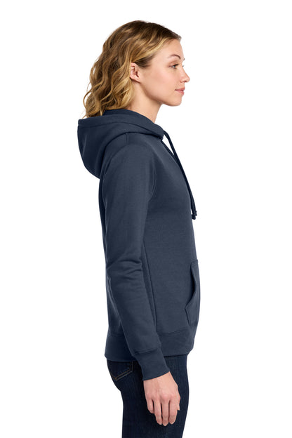 Navy Port & Co Women's Core Fleece Pullover Hooded Sweatshirt LPC78H plain