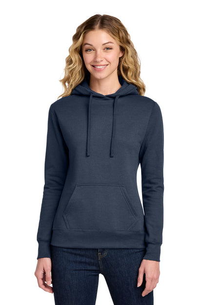Navy Port & Co Women's Core Fleece Pullover Hooded Sweatshirt LPC78H plain