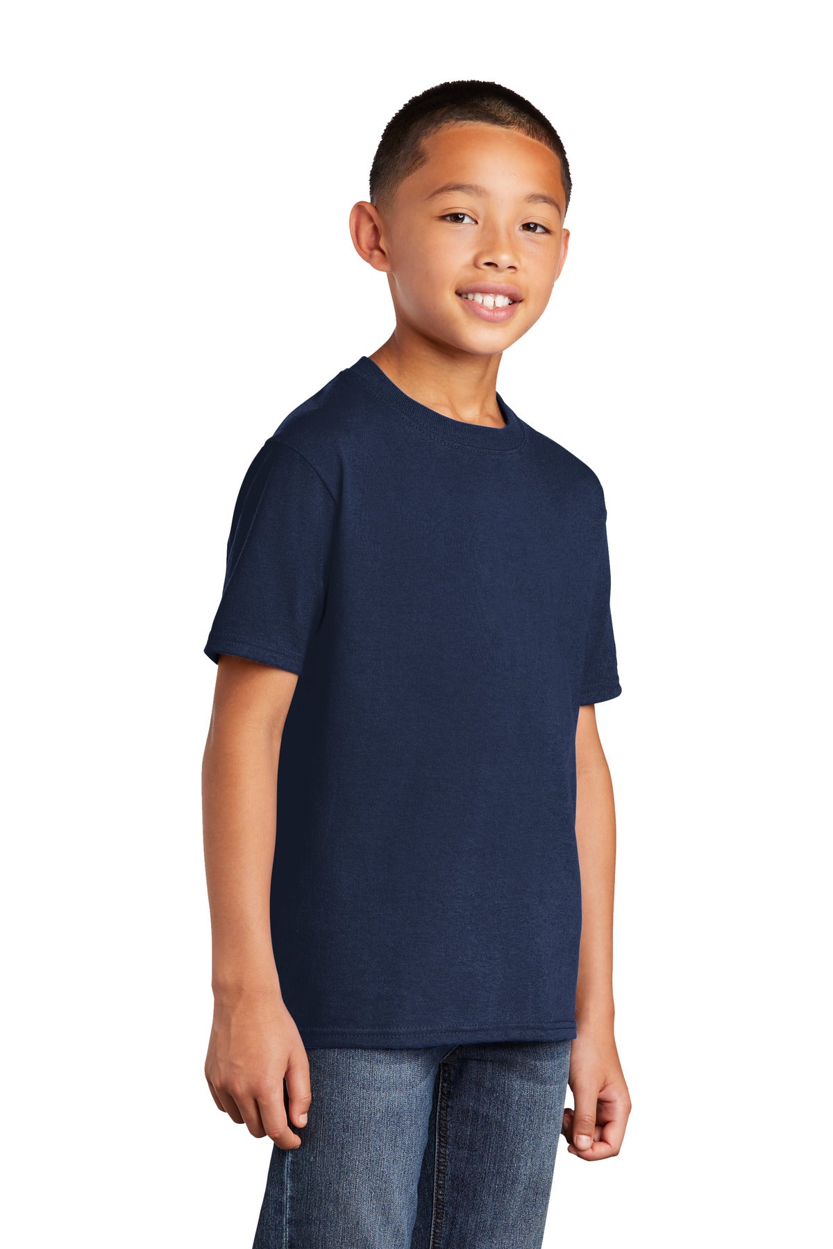 Navy Port & Co Youth Core Cotton DTG Tee PC54YDTG plain