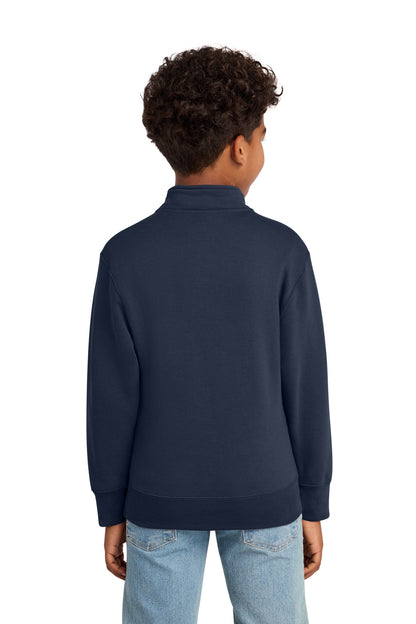 Navy Port & Co Youth Core Fleece 1/4-Zip Pullover Sweatshirt PC78YQ plain