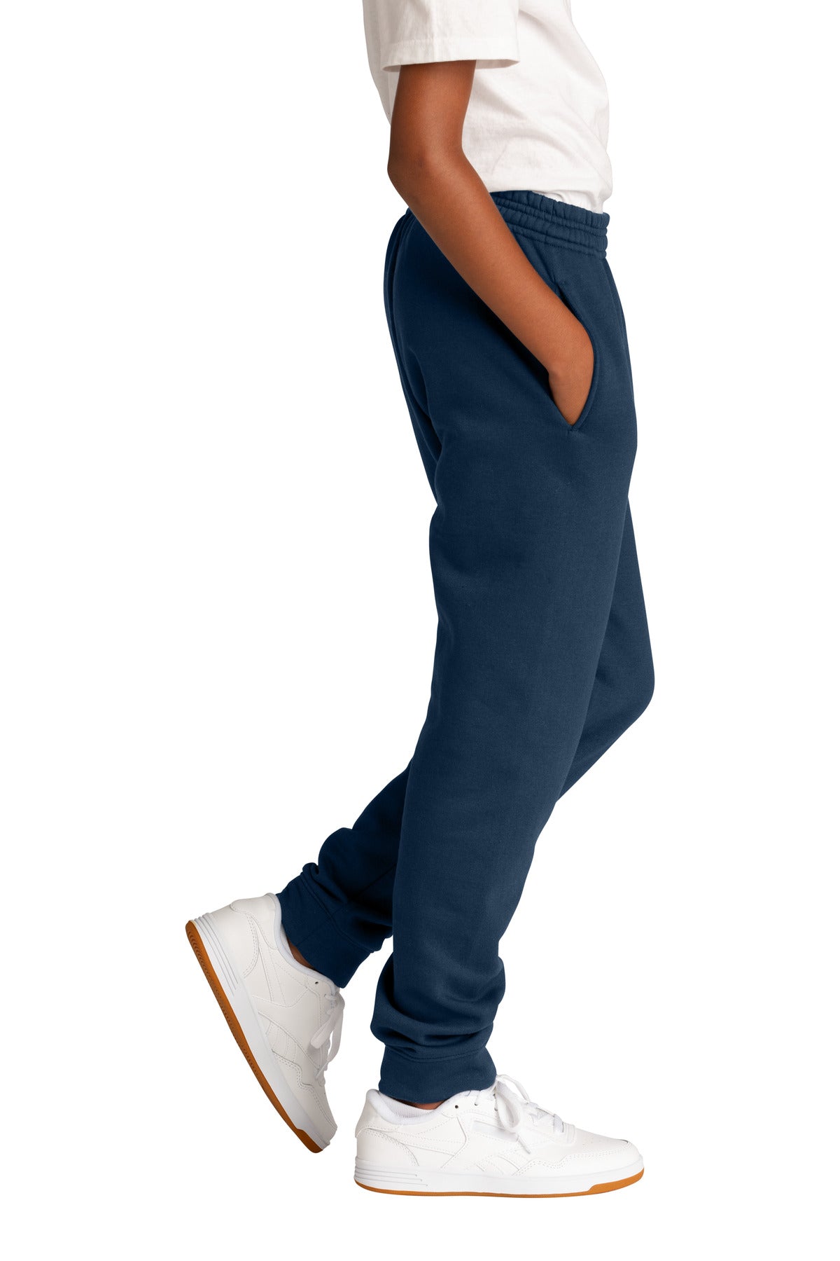 Navy Port & Co Youth Core Fleece Jogger. PC78YJ plain