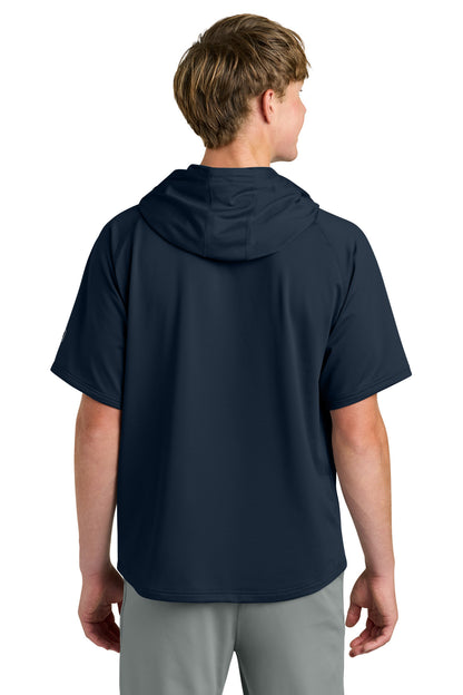 Navy Richardson Charge Performance Fleece Short Sleeve Hoodie RA7200SSH plain