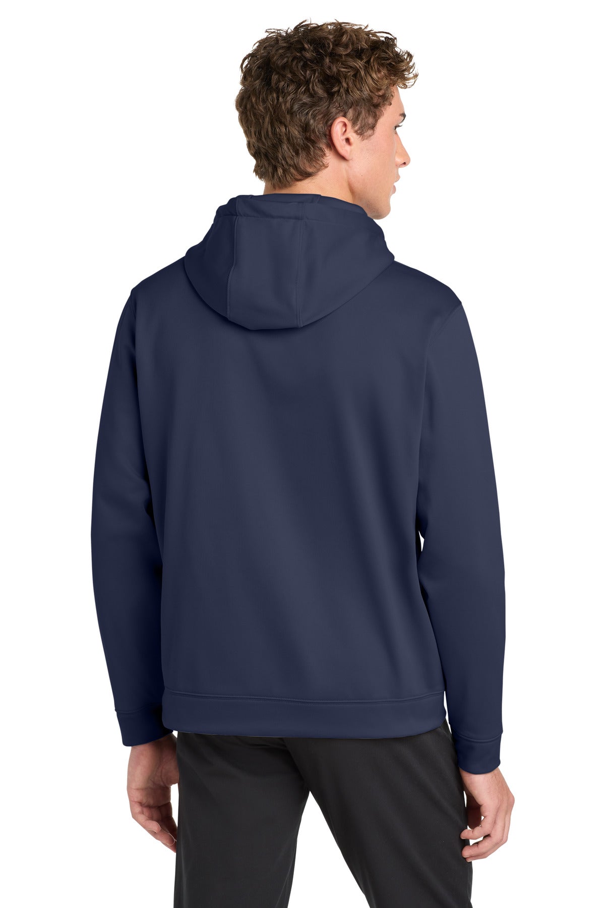 Navy Sport-Tek Sport-Wick Fleece Hooded Pullover. F244 plain