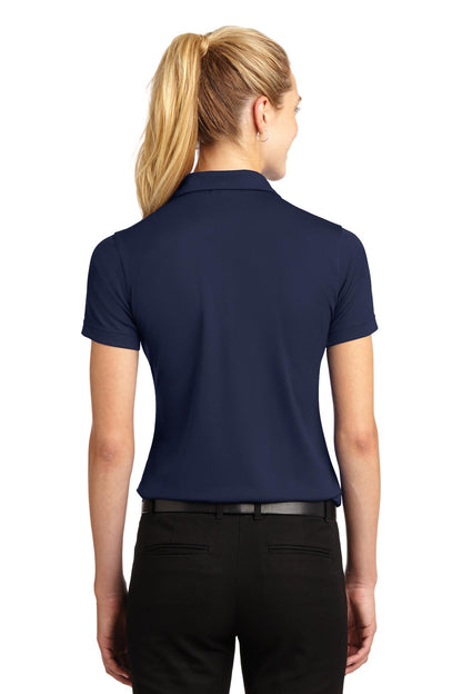 Navy Sport-Tek Women's Dri-Mesh V-Neck Polo. L469 plain