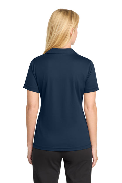 Navy Sport-Tek Women's Dri-Mesh V-Neck Polo. L469 plain