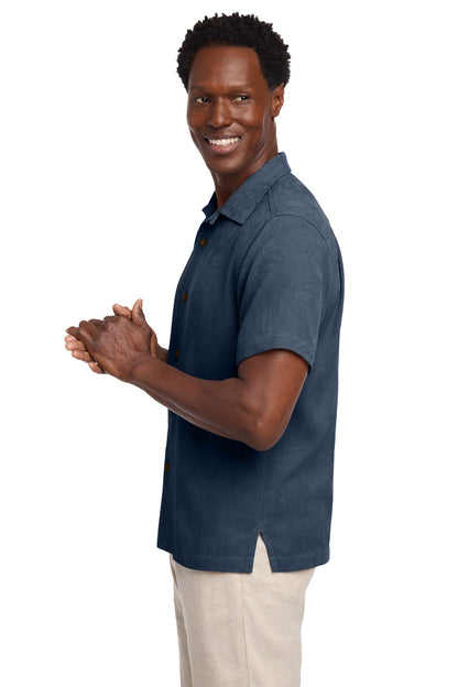 Navy Tommy Bahama Tropic Isles Short Sleeve Shirt ST325384TB plain