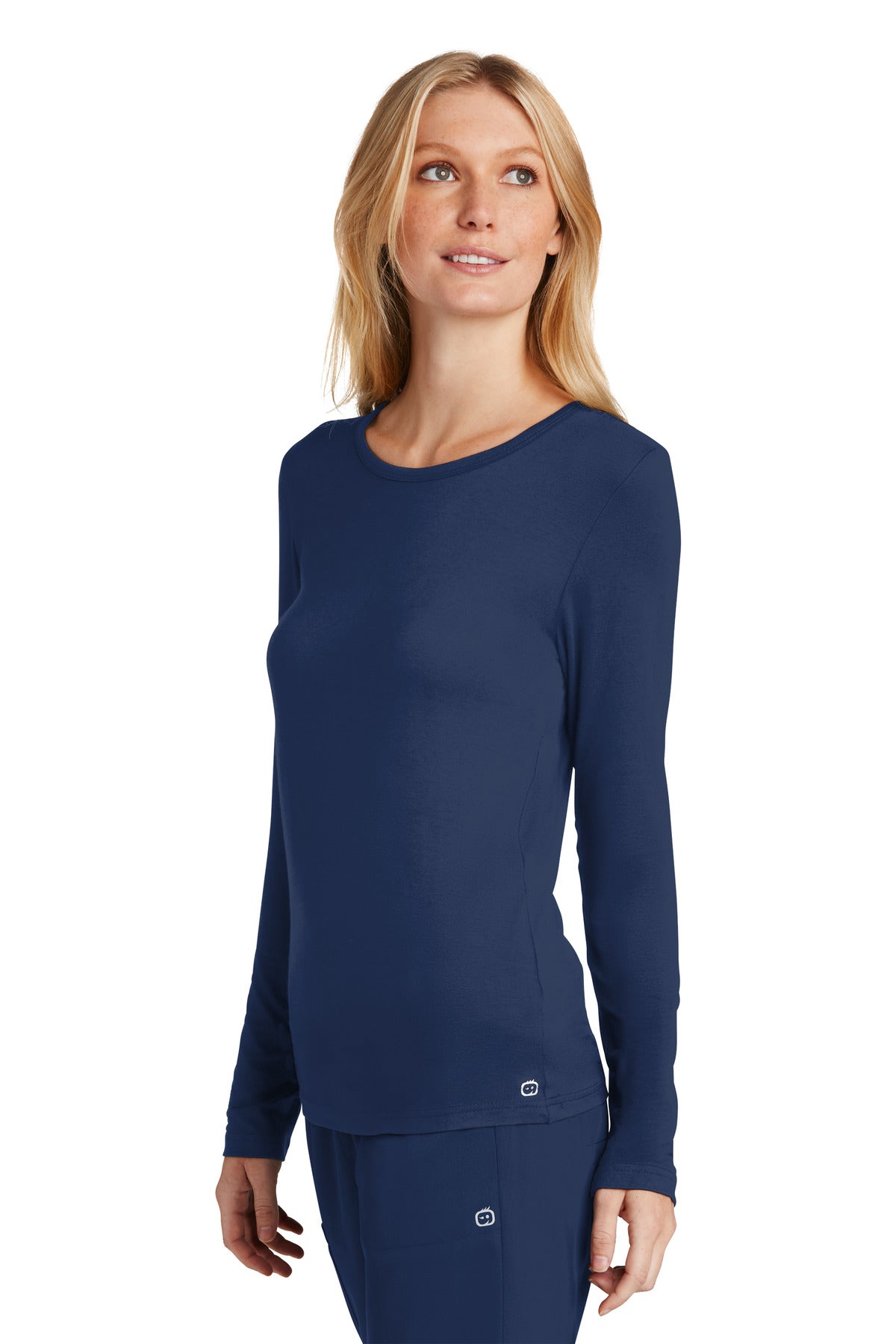 Navy Wink Women's Long Sleeve Layer Tee WW4029 plain