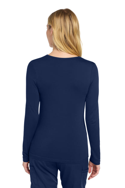 Navy Wink Women's Long Sleeve Layer Tee WW4029 plain
