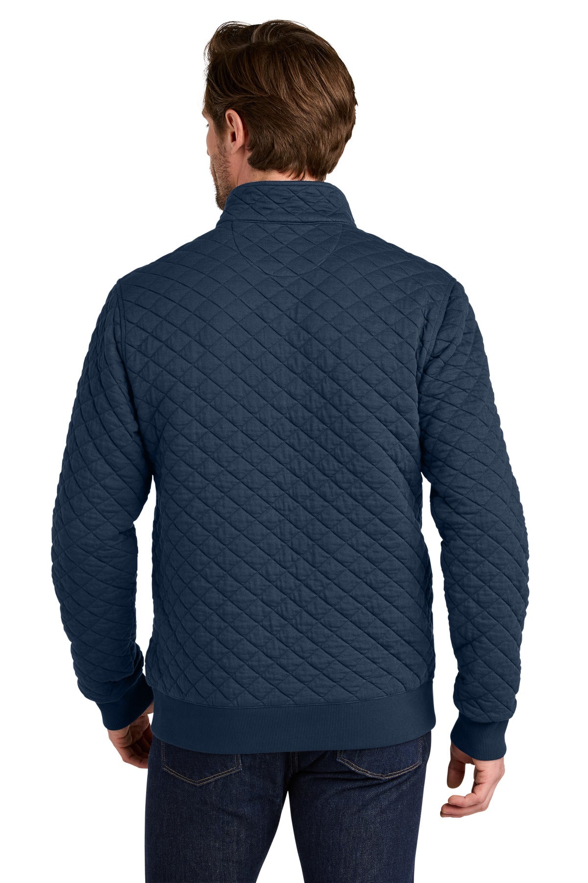 NavyBlazer Brooks Brothers Diamond Quilt 1/4-Zip BB18212 plain