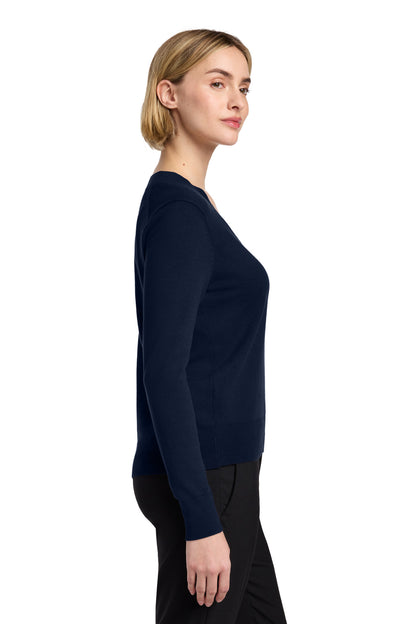 NavyBlazer Brooks Brothers Women's Cotton Stretch V-Neck Sweater BB18401 plain