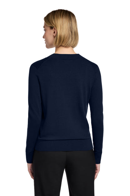 NavyBlazer Brooks Brothers Women's Cotton Stretch V-Neck Sweater BB18401 plain