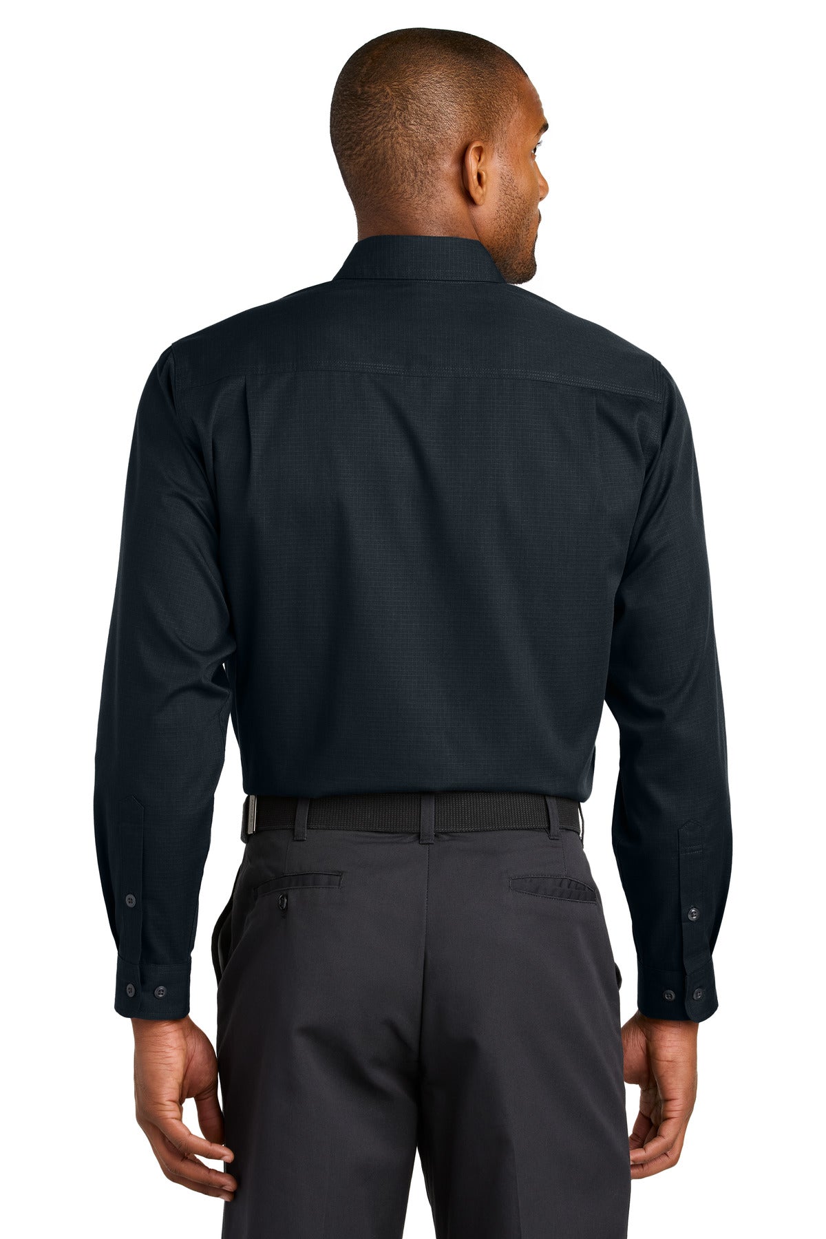 NavyBlue CornerStone Long Sleeve Select Ripstop Shirt CSW174 plain