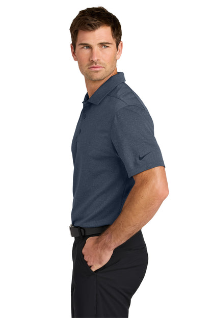 NavyHthr Nike Dri-FIT Smooth Heather Polo NKFQ4794 plain