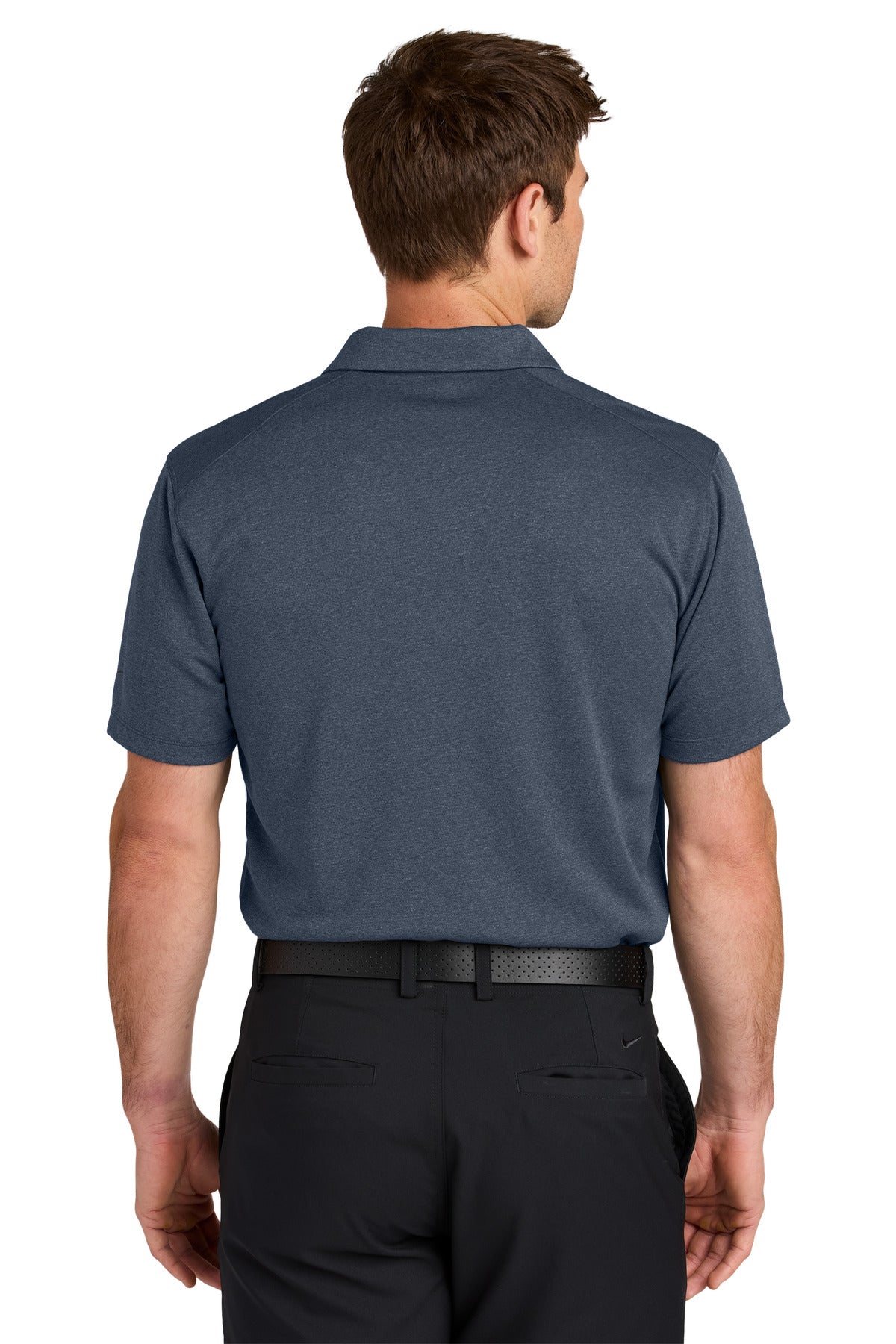 NavyHthr Nike Dri-FIT Smooth Heather Polo NKFQ4794 plain
