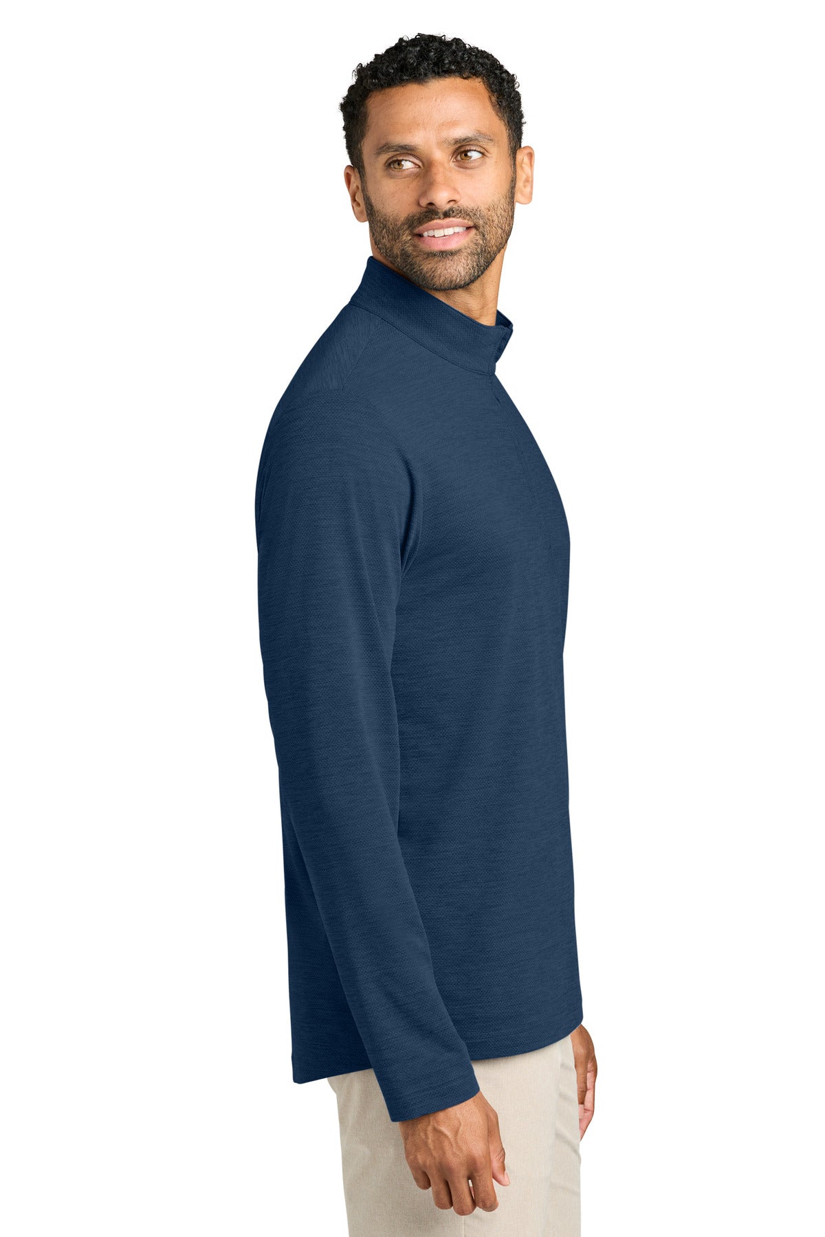 NavyHthr TravisMathew Onward 1/4-Zip TMA42775 plain