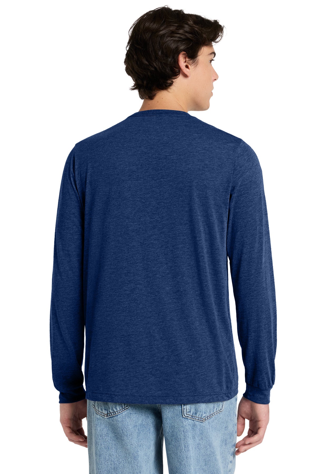 NavyTB BELLA+CANVAS Unisex Triblend Long Sleeve Tee BC3513 plain
