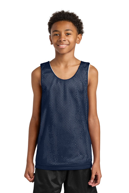 Navy/White A4 Sprint Youth Reversible Mesh Tank A4N2206 plain