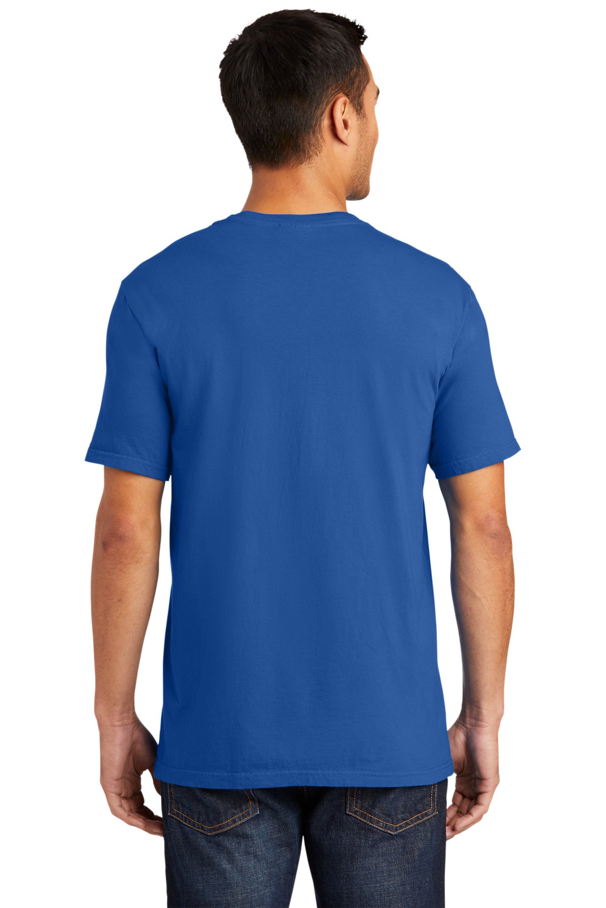 Neon Blue Port & Co Beach Wash Garment-Dyed Tee. PC099 plain