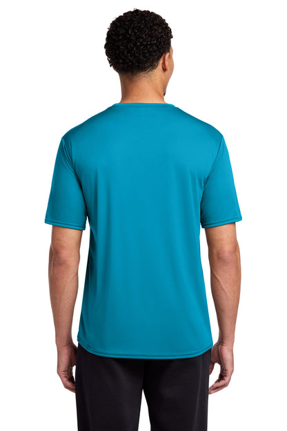 Neon Blue Port & Co Performance Tee. PC380 plain