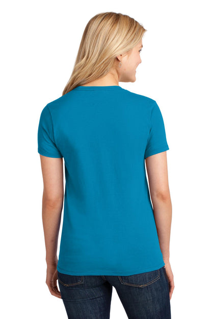 Neon Blue Port & Co Women's Core Cotton Tee. LPC54 plain