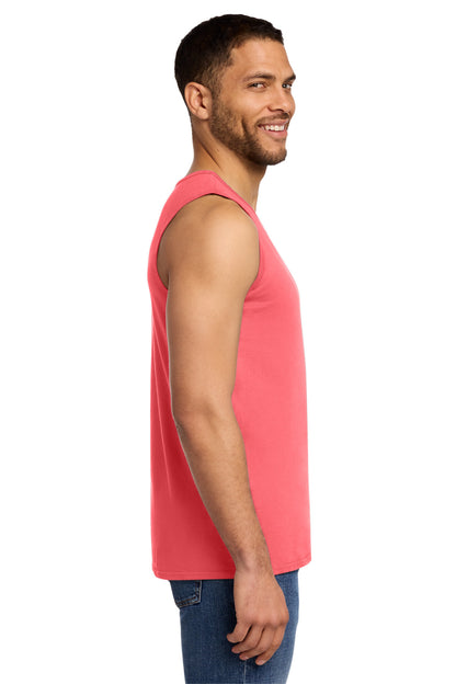 Neon Coral Port & Co Beach Wash Garment-Dyed Tank. PC099TT plain