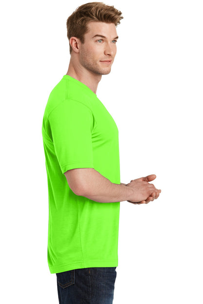 Neon Green Sport-Tek PosiCharge Competitor Cotton Touch Tee. ST450 plain