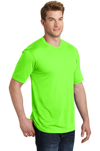 Neon Green Sport-Tek PosiCharge Competitor Cotton Touch Tee. ST450 plain