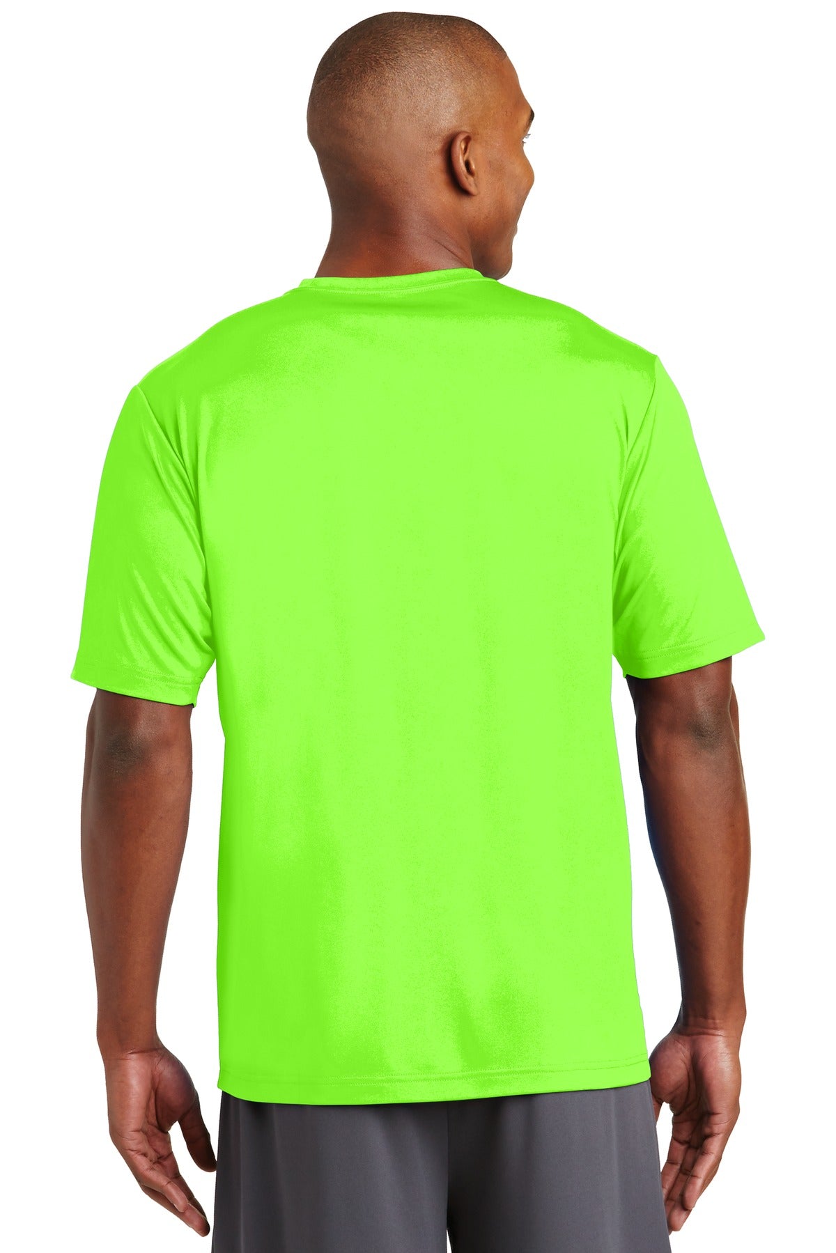 Neon Green Sport-Tek PosiCharge Tough Tee . ST320 plain