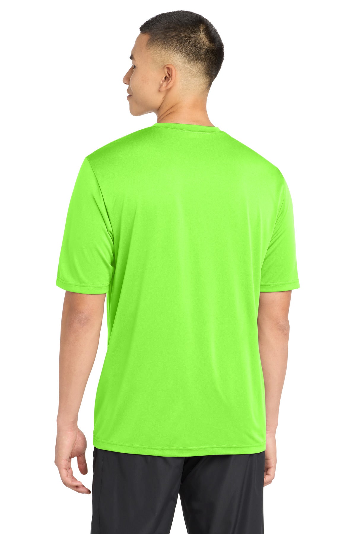 Neon Green Sport-Tek PosiCharge Tough Tee . ST320 plain