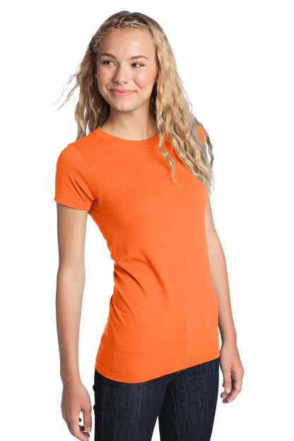 Neon Orange District Women's Fitted The Concert Tee DT5001 plain