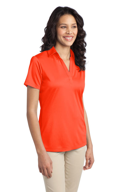 Neon Orange Port Authority Women's Silk Touch Performance Polo. L540 plain