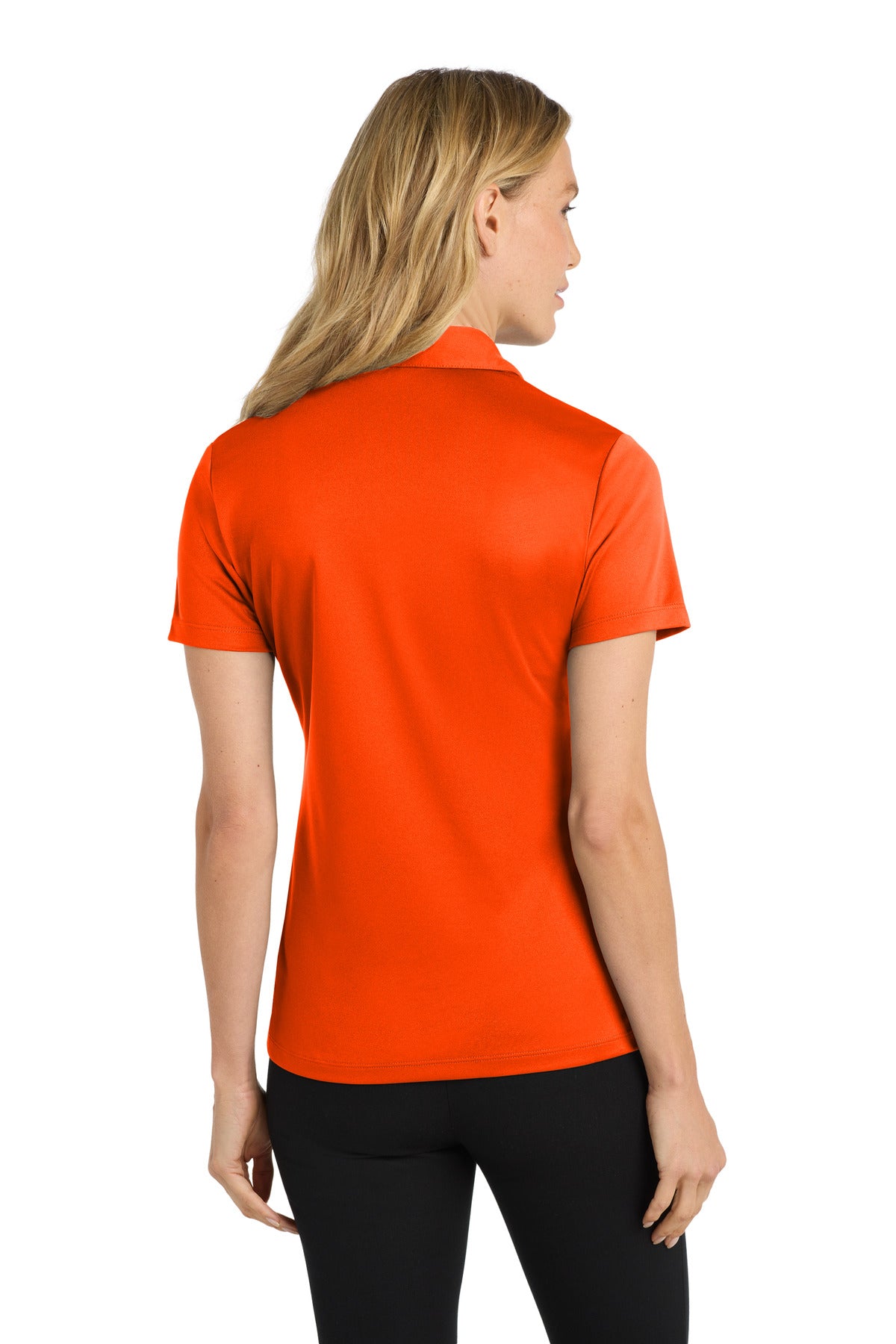 Neon Orange Port Authority Women's Silk Touch Performance Polo. L540 plain